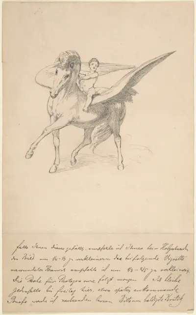 Pegasus och den unge Bellerofon av Max Klinger