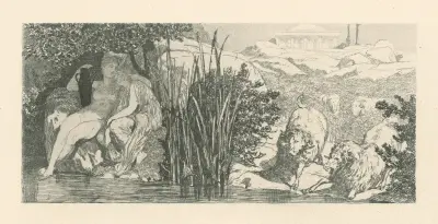 Psyché a Arundo av Max Klinger