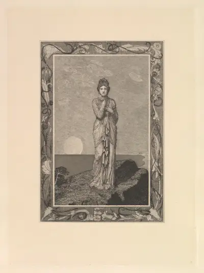 Psyche auf dem Felsen av Max Klinger