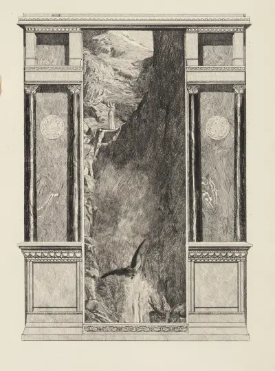 Psyche i Jupiterowy orzeł (Amor i Psyche, Opus V, arkusz 37), Max Klinger