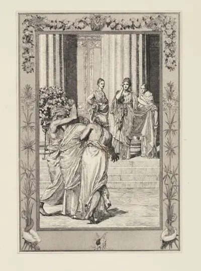 Psyche och Venus (Amor och Psyche, Opus V, blad 34) av Max Klinger