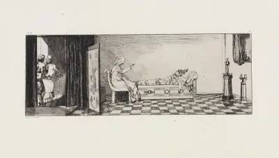 Pyramus und Thisbe IV (Rettungen Ovidischer Opfer, Opus II, Blatt 5) av Max Klinger