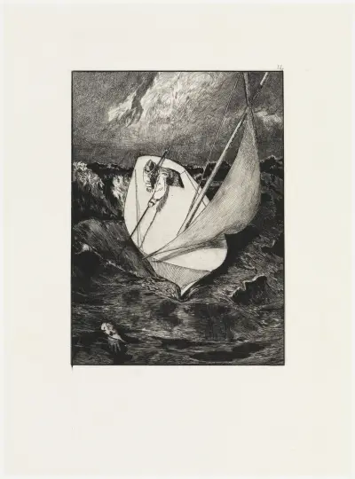 Rettung (Ein Handschuh, Opus VI, Blatt 4) av Max Klinger