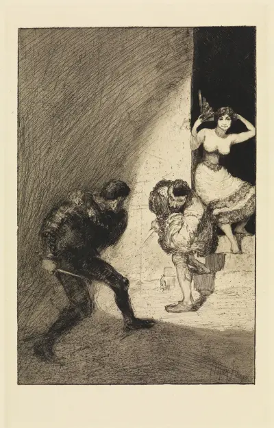 Rivalen (Ein Leben, Opus VIII, Blatt 7) av Max Klinger