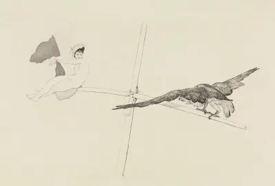 Gunga (Etsade skisser, Opus I, blad 5) av Max Klinger