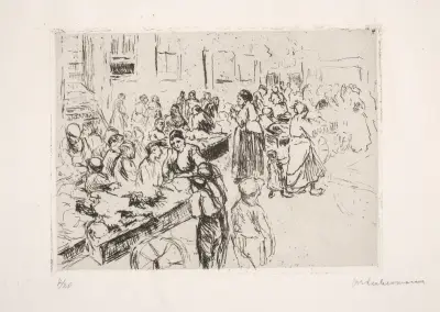 Från judekvarteret i Amsterdam; kärrhandel av Max Liebermann