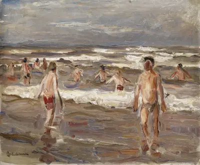 Badande pojkar i havet av Max Liebermann