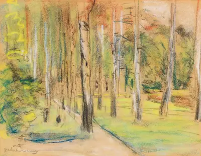 Die Birkenallee in Wannsee nach Nordwesten av Max Liebermann