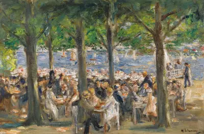Trädgårdsservering vid Havel under träd av Max Liebermann