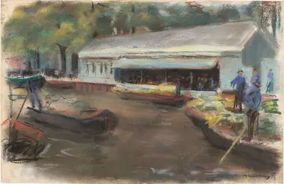 Grönsaksmarknad i Delft av Max Liebermann