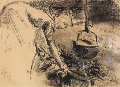 Kokplats av Max Liebermann