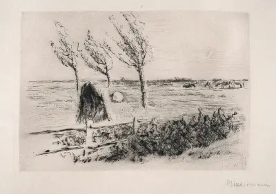 Landskap med staket av Max Liebermann