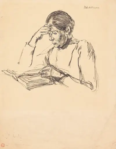 Lesende (Martha Liebermann) av Max Liebermann