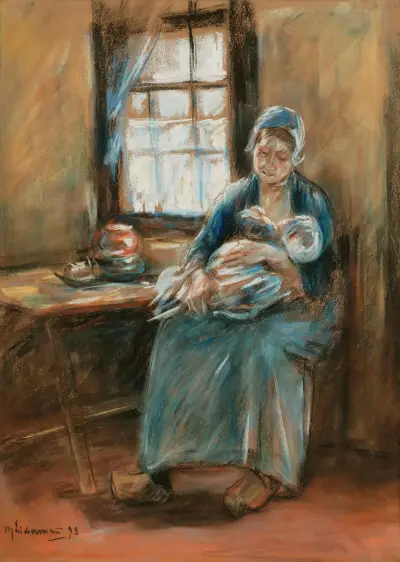 Mor med barn av Max Liebermann