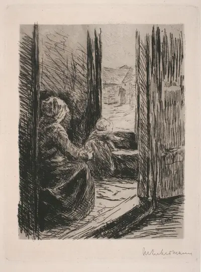 Mor och barn av Max Liebermann