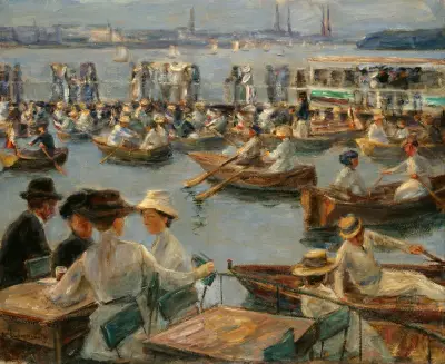 On the Alster in Hamburg av Max Liebermann