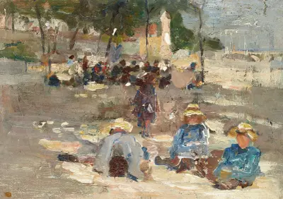 Picknick i parken av Max Liebermann
