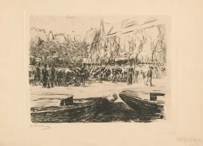 Kreatursmarknaden i Leiden av Max Liebermann