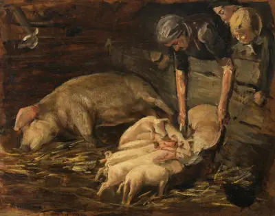 Svinmässan, grishägnet av Max Liebermann