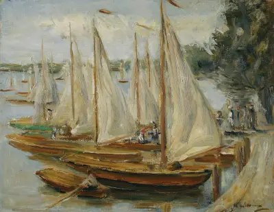 Segelbåtar på Wannsee av Max Liebermann