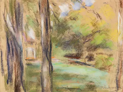Sidovy mot Wannsee-trädgården av Max Liebermann