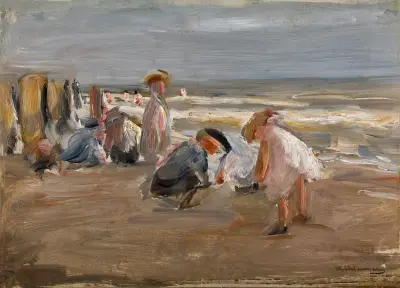 Lekande barn på stranden av Max Liebermann