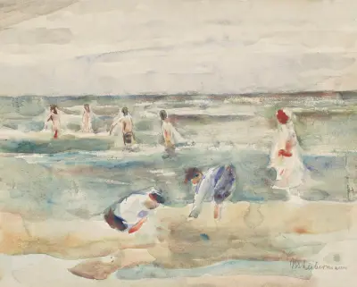 Lekande barn på stranden av Max Liebermann