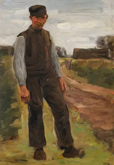 Stående bonde på en väg av Max Liebermann