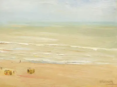 Strand och hav i Zandvoort – bränningvågor av Max Liebermann