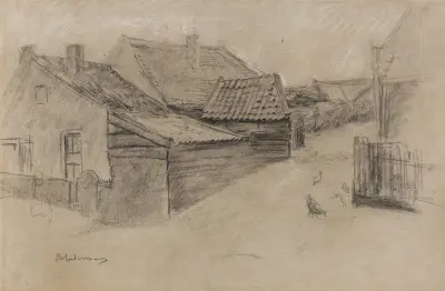 Gathörn i en holländsk fiskeby av Max Liebermann