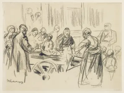 Studie från Judengasse i Amsterdam av Max Liebermann