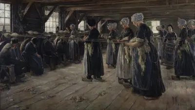 The Flax Barn at Laren av Max Liebermann