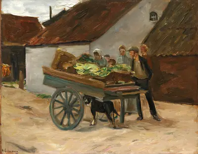 Vegetable barrow – dog cart av Max Liebermann