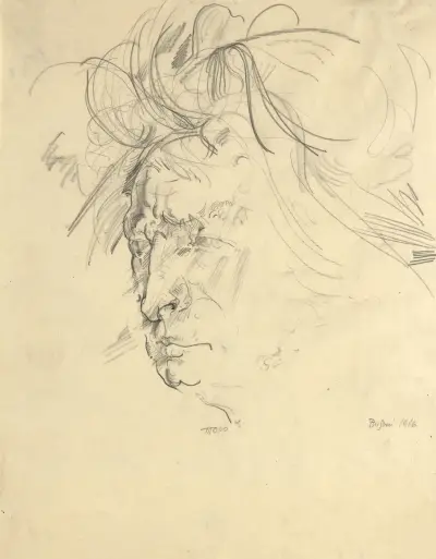 Porträt Ferruccio Busoni av Max Oppenheimer