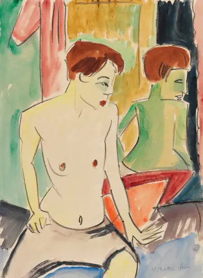 Act II (Woman Seated in Front of a Mirror) von Hermann Max Pechstein