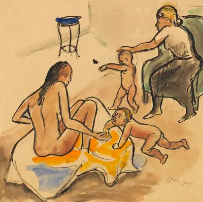 Bewegungsstudie (Geschwister), Hermann Max Pechstein