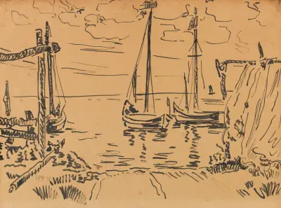 Boats in Nida, Hermann Max Pechstein