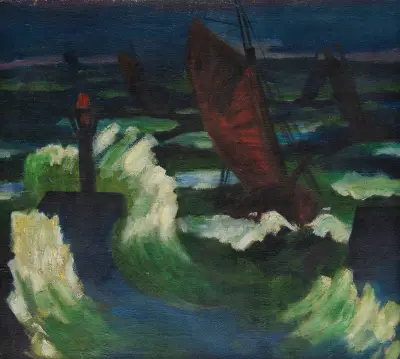 Boats on the Baltic Sea, Hermann Max Pechstein