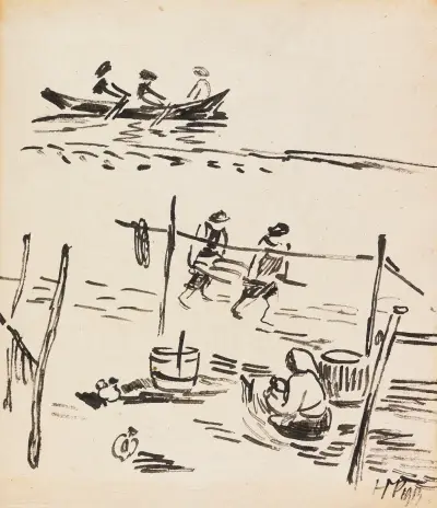 Fischer am Strand, 1912 von Hermann Max Pechstein