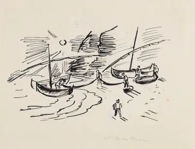 Fishermen’s Life, Monterosso, Hermann Max Pechstein