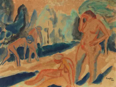 Four Bathers, Hermann Max Pechstein