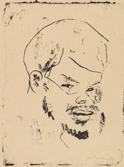 Man with Glasses (Portrait of Karl Schmidt-Rottluff), Hermann Max Pechstein