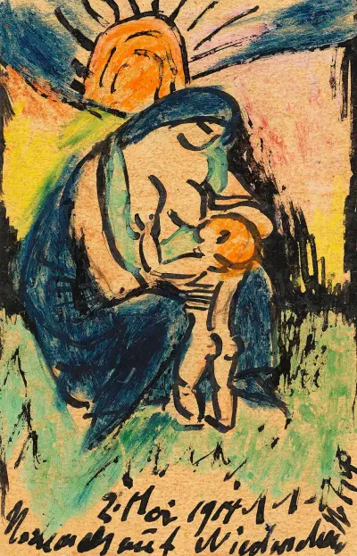 Mother with child, Hermann Max Pechstein