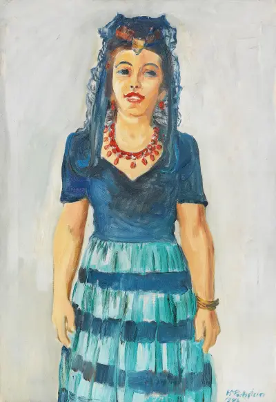 Portrait of Freda Wermel in Spanish costume, Hermann Max Pechstein