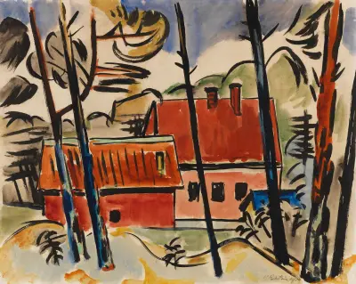 Red Houses, 1919, Hermann Max Pechstein