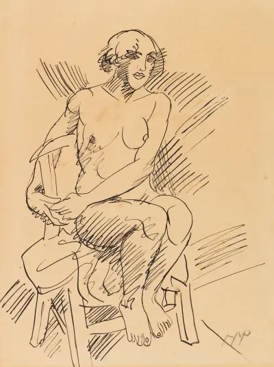 Seated Nude, Hermann Max Pechstein