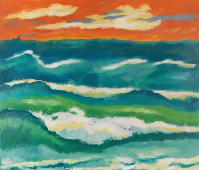 Stormy Sea in the Evening, Hermann Max Pechstein
