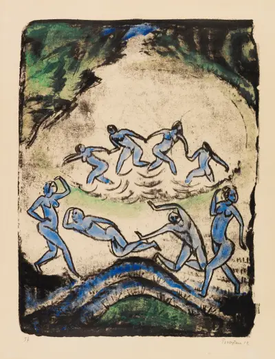 The Dance (Dancers and Bathers at the Forest Pond), Hermann Max Pechstein