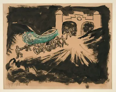 Untitled [Rescue boat], Hermann Max Pechstein
