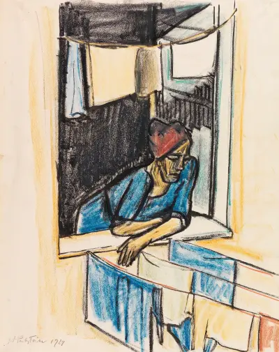 Woman at the Window (Monte Rosso), Hermann Max Pechstein